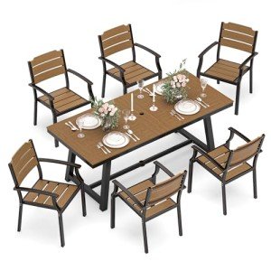 Cozyman 7-Piece Patio Table and Chairs Set