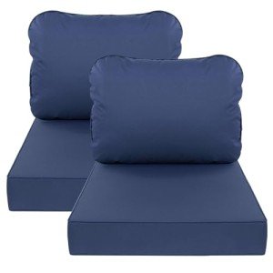 Navy Blue Outdoor Deep Seat Cushions - Set of 2