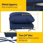 Navy Blue Outdoor Deep Seat Cushions - Set of 2