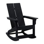 Emma + Oliver Black Adirondack Rocking Chair