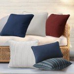 Set of 4 Waterproof Tan Stripe Throw Pillows