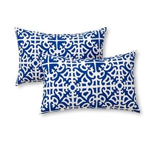 Azure Outdoor Rectangle Throw Pillow Set of 2