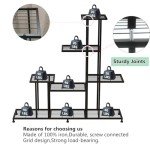 5-Tier Metal Plant Stand for Indoor/Outdoor Use