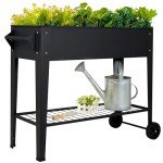 LEETOLLA Outdoor Raised Herb Garden Planter Box