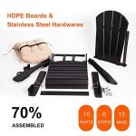 Set of 2 Folding Adirondack Chairs with Cushions