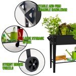 LEETOLLA Outdoor Raised Herb Garden Planter Box