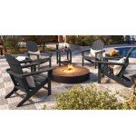 Adirondack Chair Set of 4 - Weather Resistant Grey