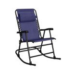 Navy Outdoor Zero Gravity Lounge Rocker with Pillow