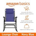 Navy Outdoor Zero Gravity Lounge Rocker with Pillow