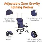 Navy Outdoor Zero Gravity Lounge Rocker with Pillow