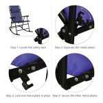 Navy Outdoor Zero Gravity Lounge Rocker with Pillow