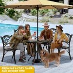 Set of 2 All-Weather Cast Aluminum Patio Chairs