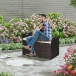 Brightpeak 90 Gallon Outdoor Wicker Storage Bench