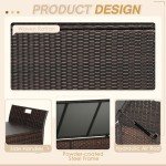 Brightpeak 90 Gallon Outdoor Wicker Storage Bench