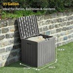 EAST OAK Waterproof Outdoor Storage Box - 31 Gallon