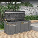 EAST OAK 90 Gallon Waterproof Outdoor Storage Box