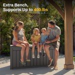 EAST OAK 90 Gallon Waterproof Outdoor Storage Box