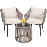 Kromax 3-Piece Outdoor Rattan Bistro Set