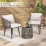 Kromax 3-Piece Outdoor Rattan Bistro Set