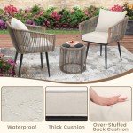 Kromax 3-Piece Outdoor Rattan Bistro Set