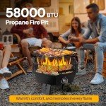 VIVOHOME 58,000 BTU Portable Propane Fire Pit