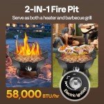 VIVOHOME 58,000 BTU Portable Propane Fire Pit