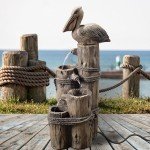 Nautical 3-Tier Waterfall Fountain with Pelican