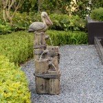 Nautical 3-Tier Waterfall Fountain with Pelican