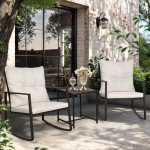 SUNCROWN 3-Piece Outdoor Rocking Bistro Set