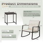SUNCROWN 3-Piece Outdoor Rocking Bistro Set