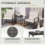 SUNCROWN 3-Piece Outdoor Rocking Bistro Set