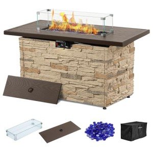 PIZZELLO 43" Rectangular Propane Fire Pit Table