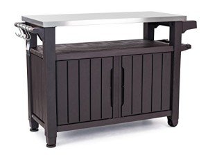 Keter Outdoor Rolling Table Cart for Patio Use
