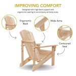 Mid-Century Modern Wooden Adirondack Patio Chair