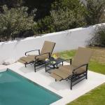 Oakcloud Adjustable Outdoor Lounge Chair with Cushions