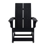 Emma + Oliver Black Adirondack Rocking Chair