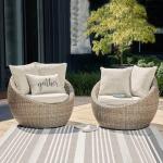 Ashley DANSON Swivel Lounge Chairs with Cushions, 2-Pack