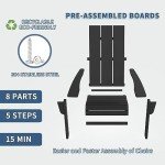 Black Poly Lumber Adirondack Chair for Outdoors