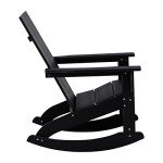 Emma + Oliver Black Adirondack Rocking Chair