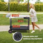 Pittazero Movable Outdoor Grill Cart with Storage