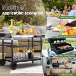 Pittazero Movable Outdoor Grill Cart with Storage