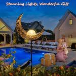 Outdoor Solar Moon Glass Globe Garden Light