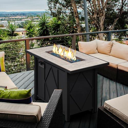 Yaheetech 43” Propane Fire Pit Table with Cover