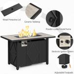 Yaheetech 43” Propane Fire Pit Table with Cover