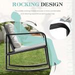 3-Piece Beige Wicker Rocking Bistro Set