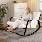 Beige Oversized Rocking Chair for Indoor/Outdoor Use