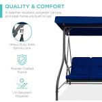 3-Seat Outdoor Canopy Swing Glider Chair - Navy