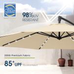 10ft Solar LED Offset Patio Umbrella - Beige