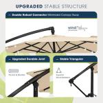 10ft Solar LED Offset Patio Umbrella - Beige