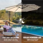 10ft Solar LED Offset Patio Umbrella - Beige